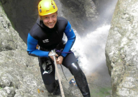 woman canyoning