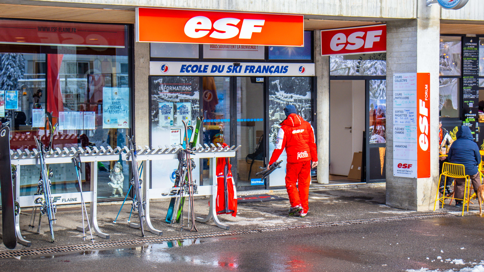 Front of the French Ski School in Flaine Forum