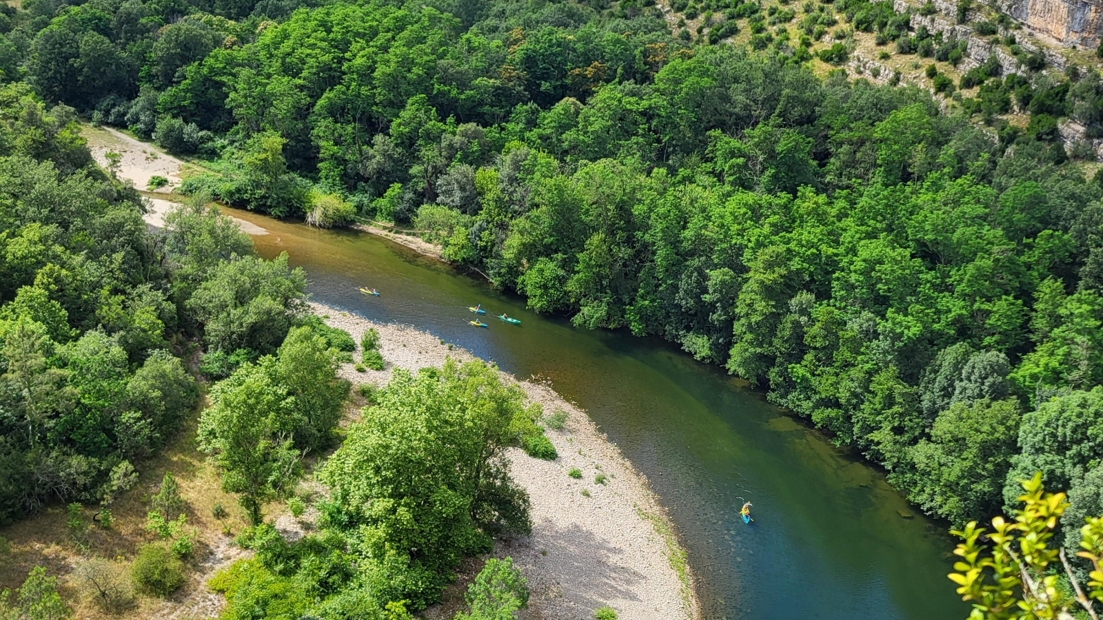 Canoë vue Via Corda Les Vans