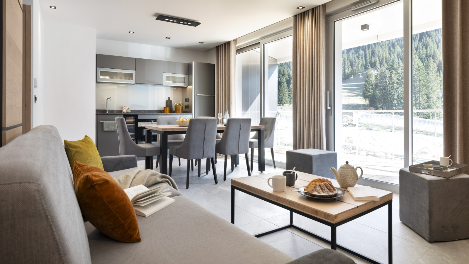 View of the kitchen from the lounge area