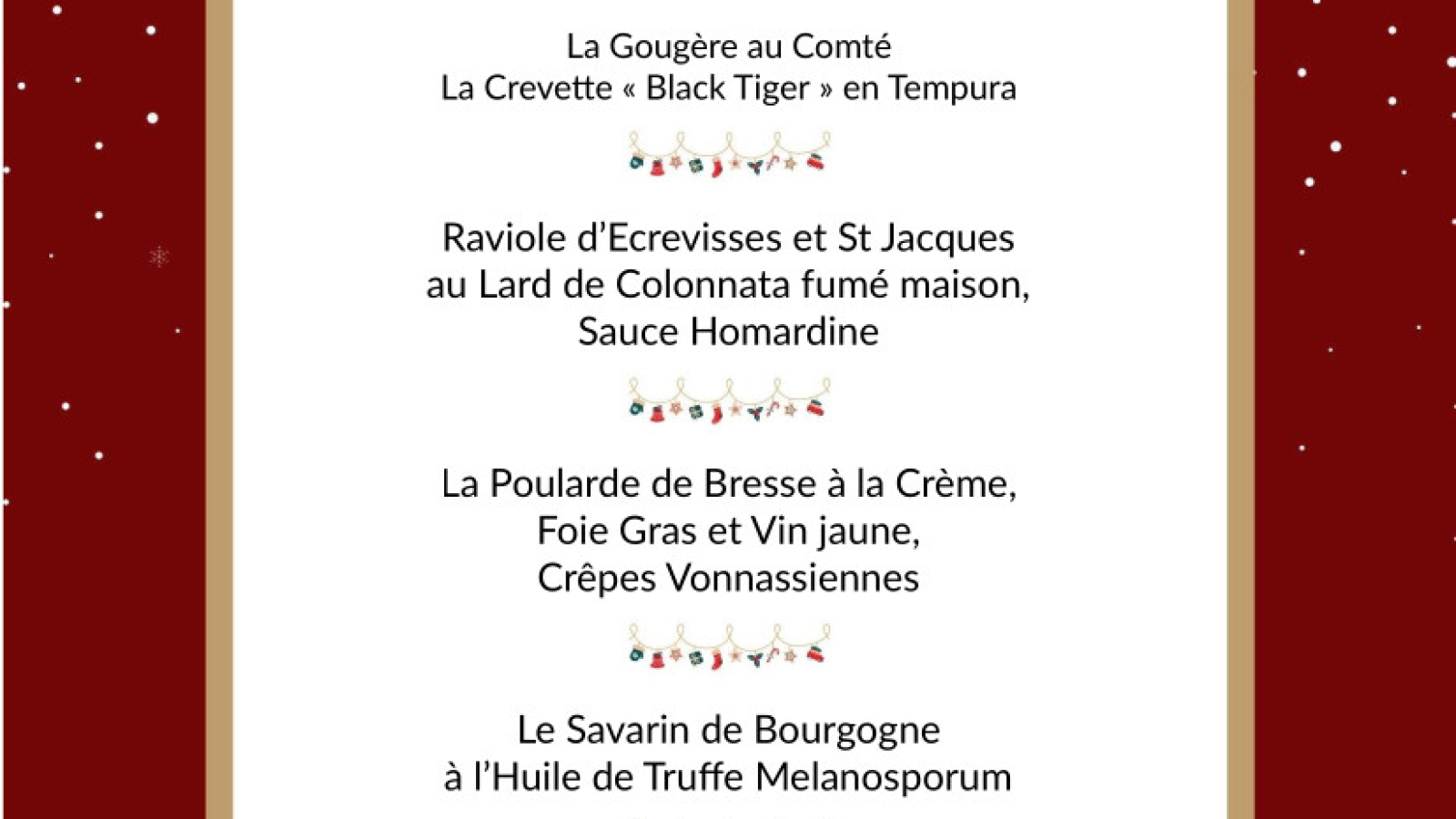 Menu de Noël