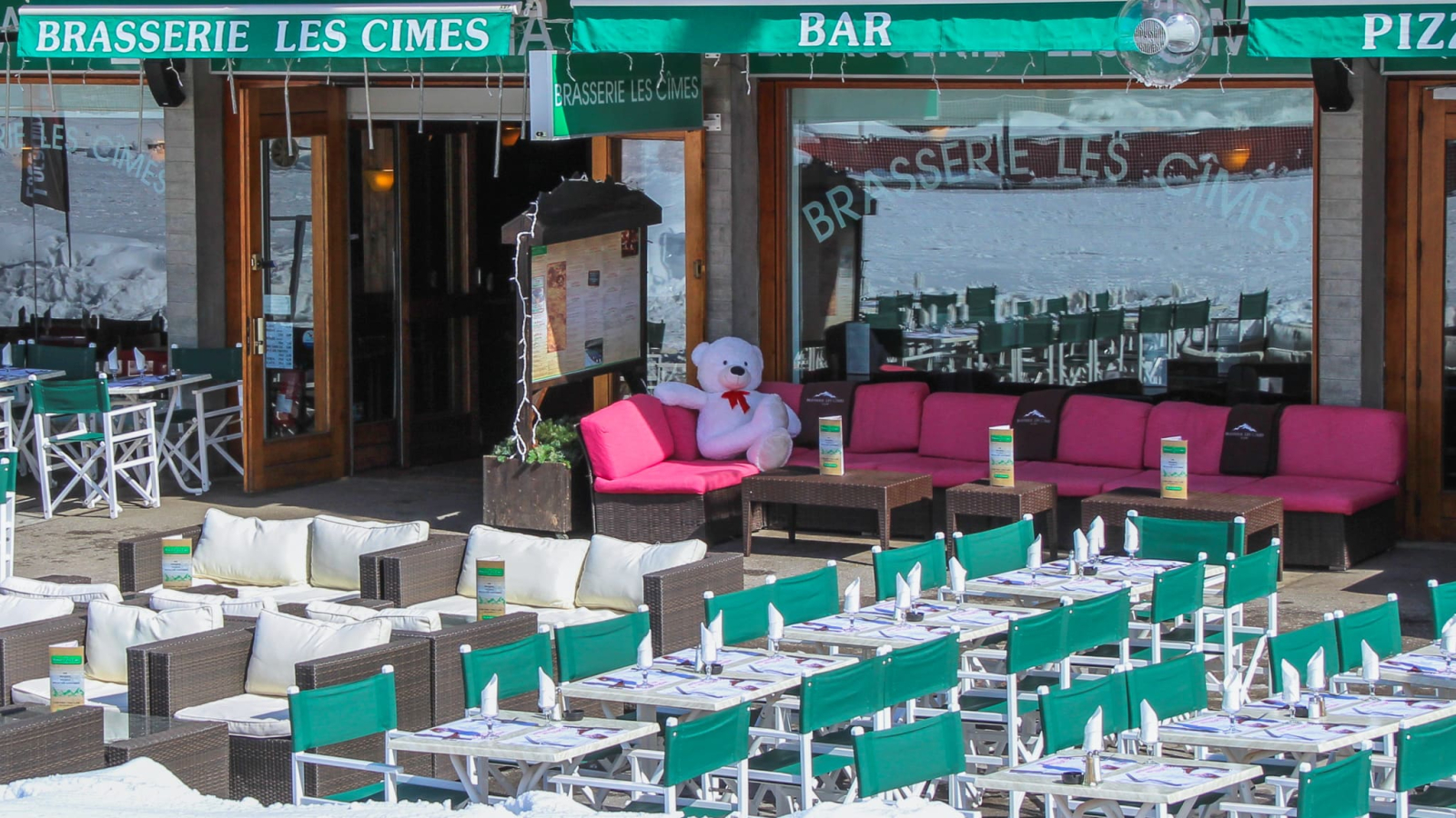 Outside terrace with views of the brewery's frontage