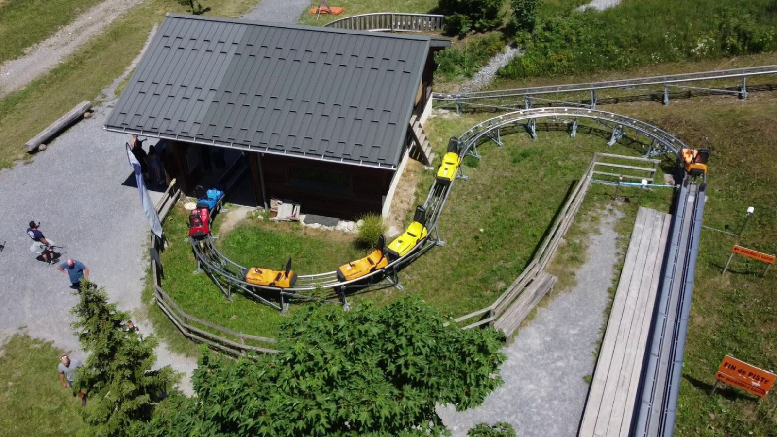 Vue aérienne de la luge sur rails