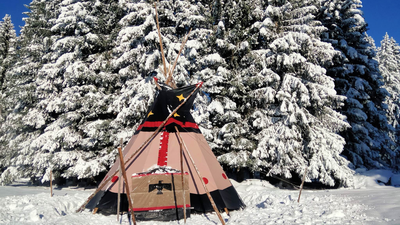 Outside view of the tepee