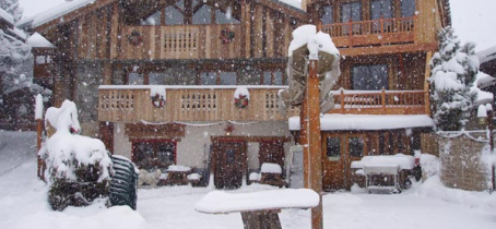 La terrasse sous la neige